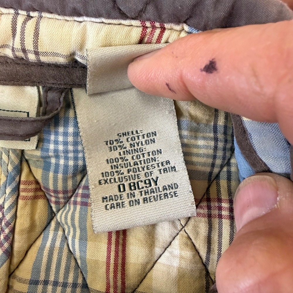 L.L. Bean Quilted Utility Jacket in Brown with Pink Accents - Picture 8 of 16